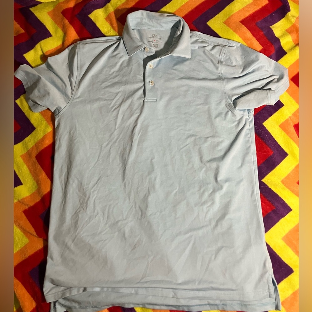Southern Tide BRRR * eeze Polo Shirt Blue Short Sleeve Golf Performance Men's M